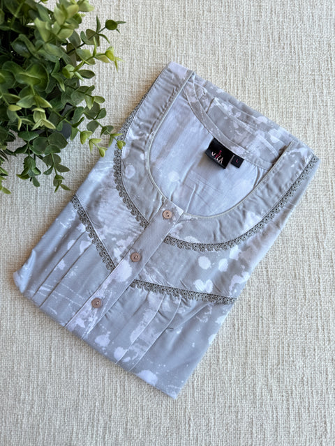 L size Printed Italian cotton nighty