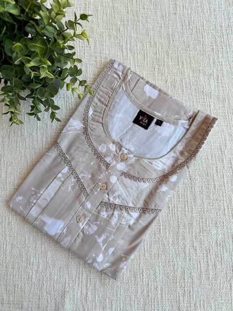 L size Printed Italian cotton nighty