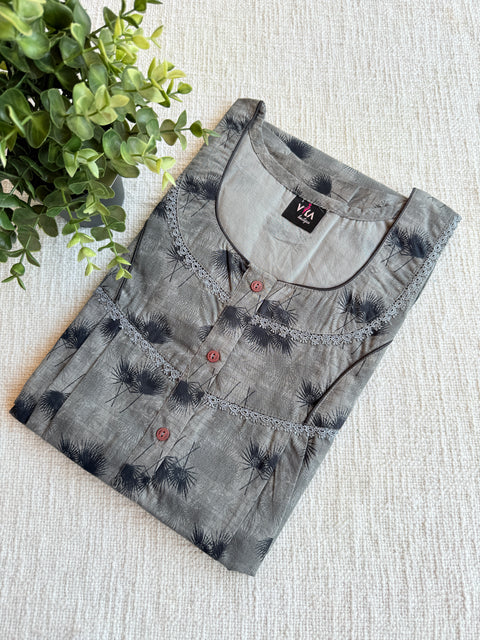 L size Printed Italian cotton nighty