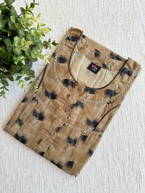 L size Printed Italian cotton nighty