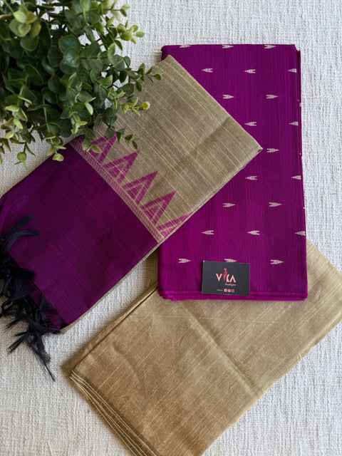 Silky slub bhutta weaving suit set