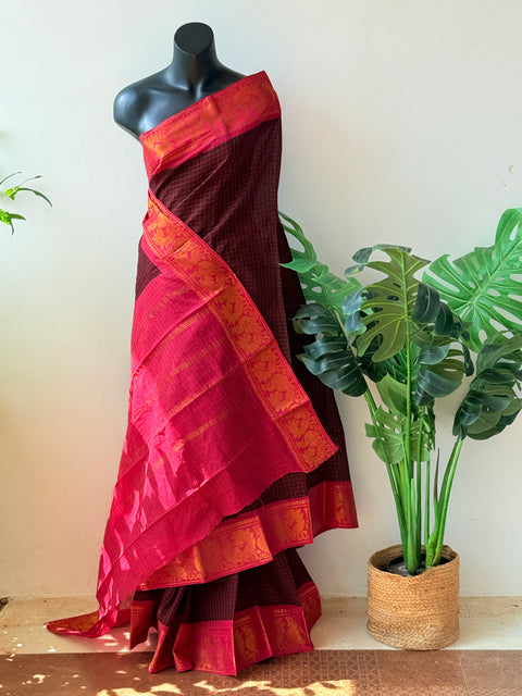 Sungudi cotton saree without Blouse