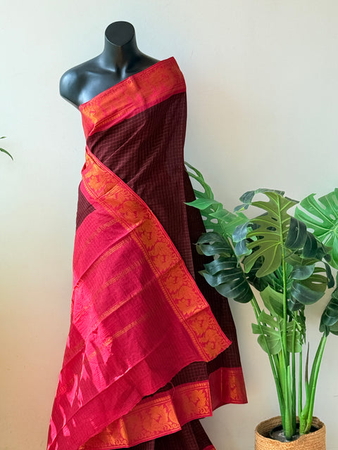 Sungudi cotton saree without Blouse