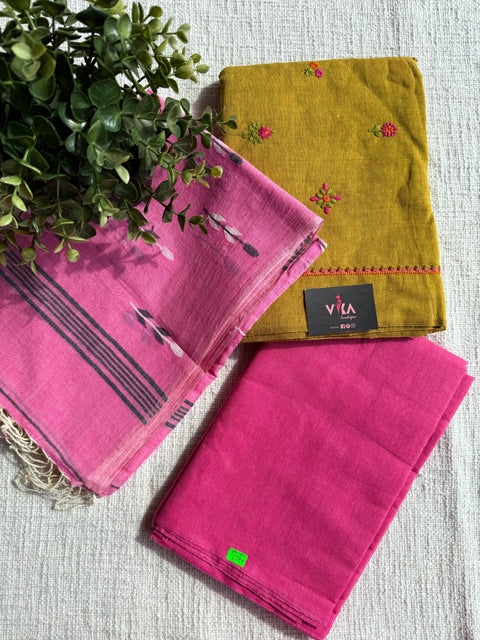 Jamdani Cotton suit set with dupatta