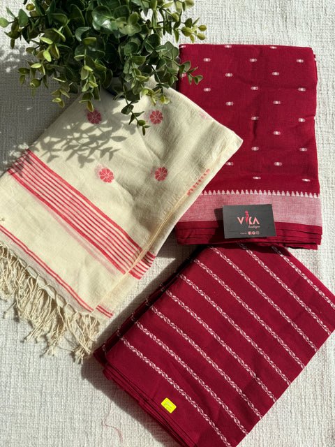 Jamdani Cotton suit set with dupatta