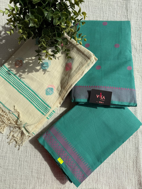 Jamdani Cotton suit set with dupatta