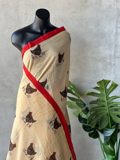 Printed super soft premium cotton saree