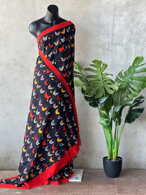 Printed super soft premium cotton saree