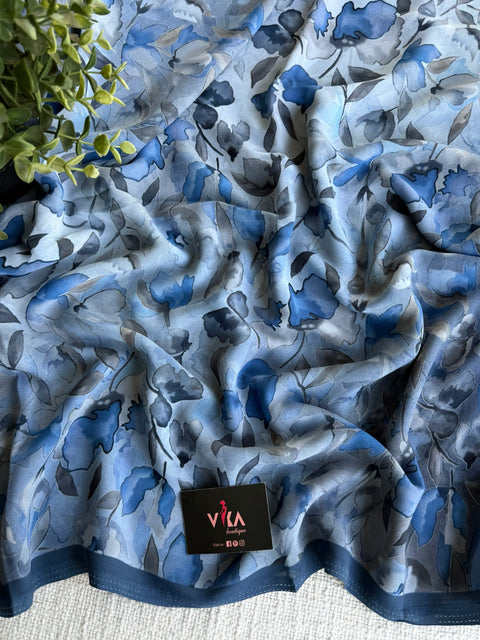 Digital printed crepe saree
