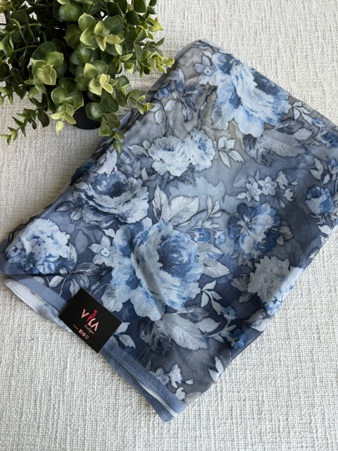 Digital printed crepe saree
