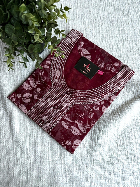L and XL size printed cotton nighty