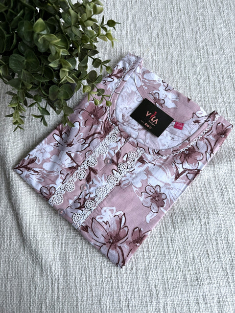 L and XL size printed cotton nighty
