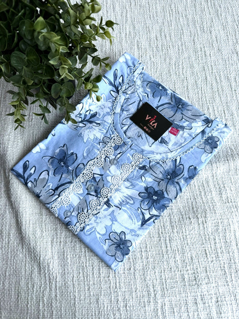 L and XL size printed cotton nighty