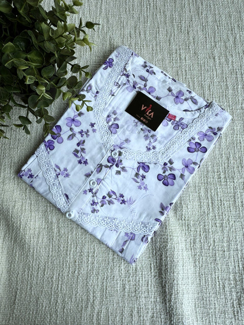 L and XL size printed cotton nighty