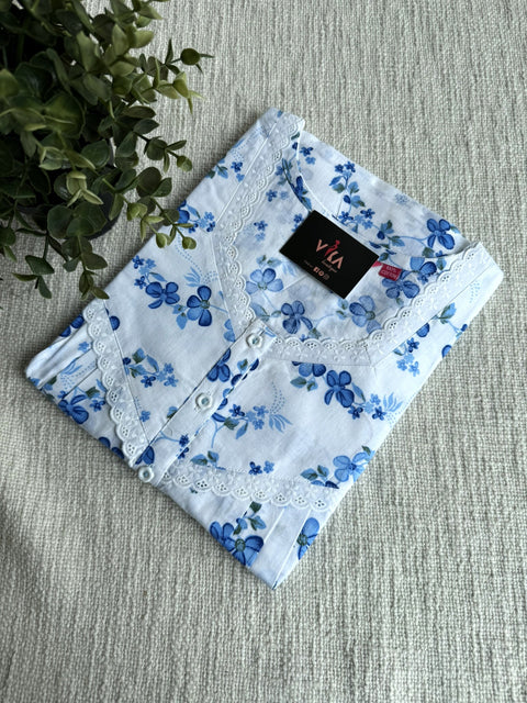 L and XL size printed cotton nighty
