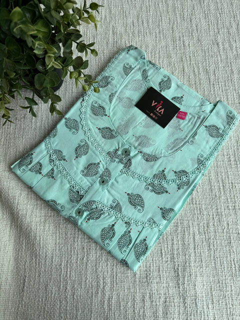 L and XL size printed cotton nighty