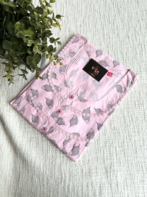 L and XL size printed cotton nighty