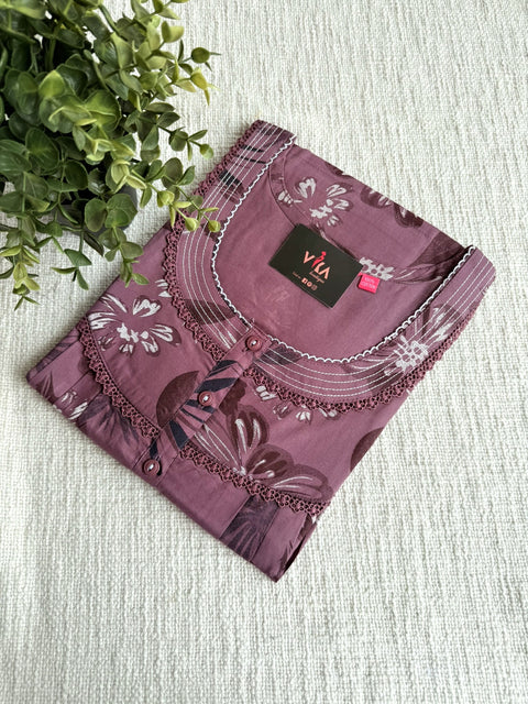 L and XL size printed cotton nighty
