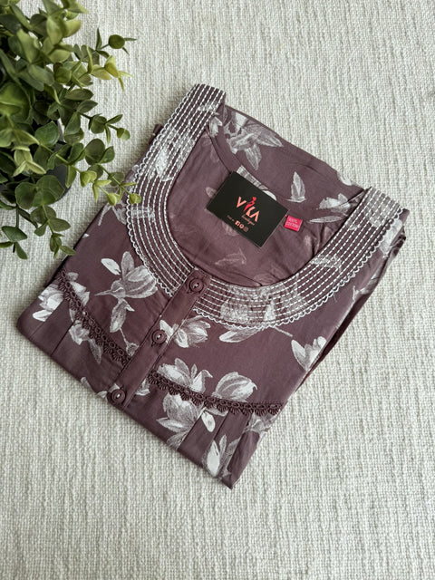 L and XL size printed cotton nighty