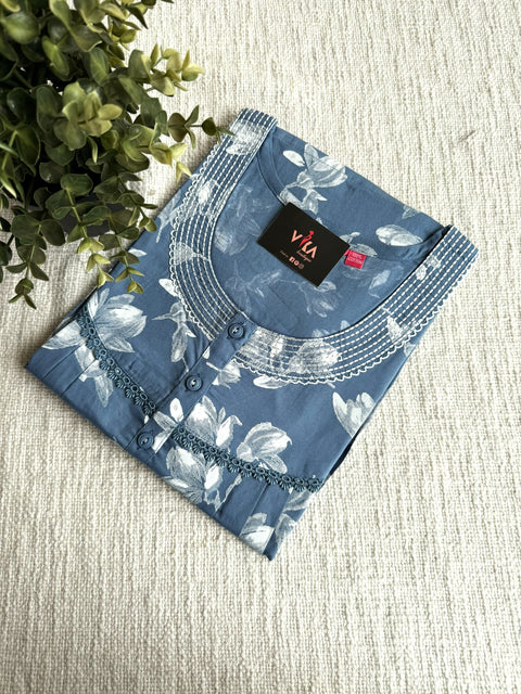 L and XL size printed cotton nighty