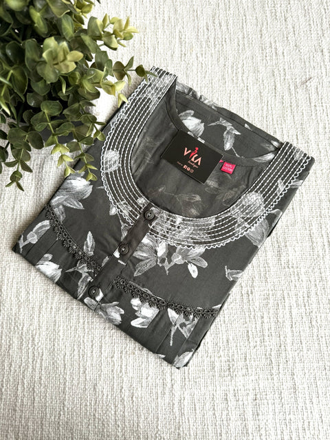 L and XL size printed cotton nighty
