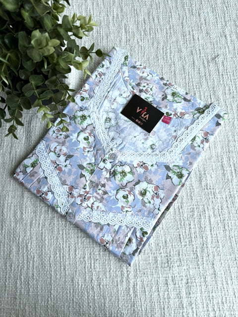 L and XL size printed cotton nighty