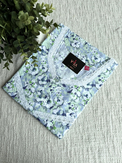 L and XL size printed cotton nighty