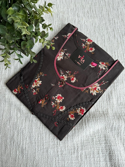 L and XL size printed cotton nighty