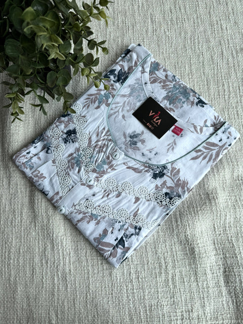 L and XL size printed cotton nighty