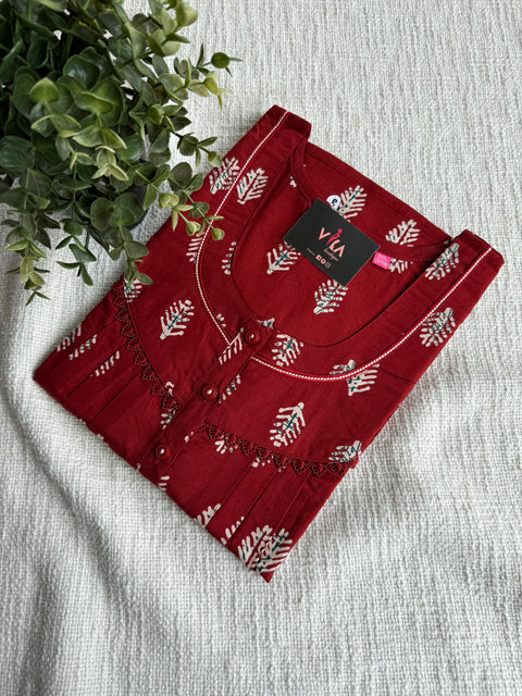 L and XL size printed cotton nighty