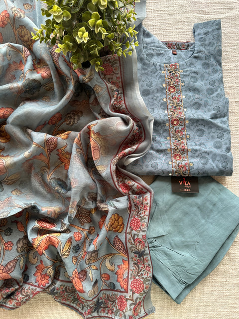 Printed chanderi cotton Ready set