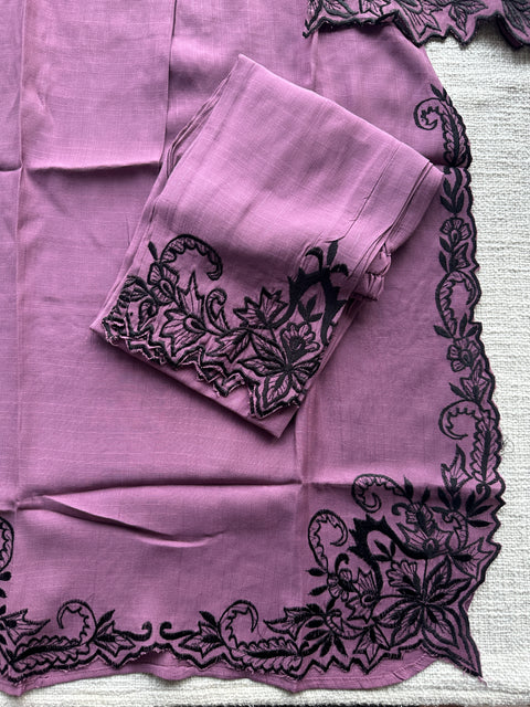 Purple embroidery co-ords