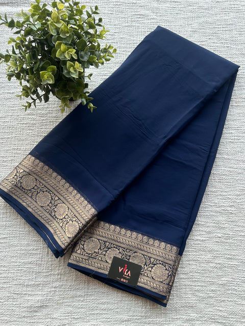 Weaving border semi georgette saree