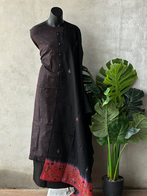 Black weaving cotton salwar material