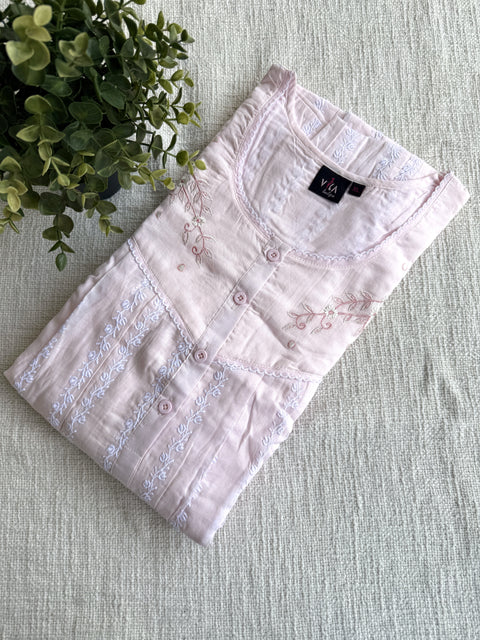 XL Size Celebrity cotton Emb nighty