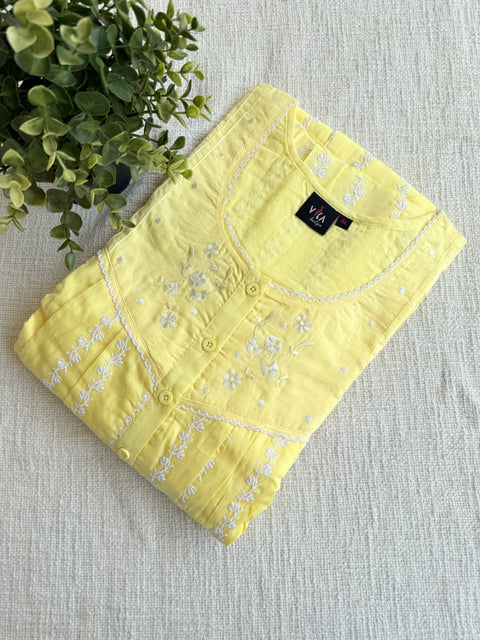 XL Size Celebrity cotton Emb nighty