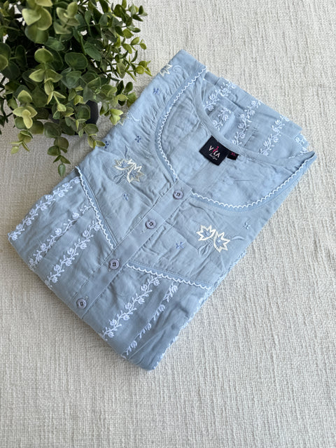 XL Size Celebrity cotton Emb nighty