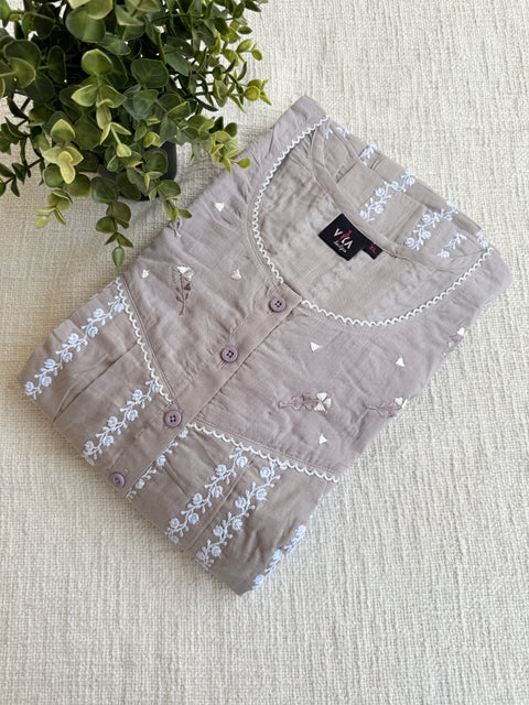 XL Size Celebrity cotton Emb nighty