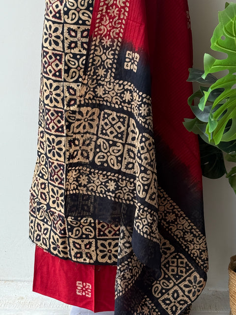 Batik printed cotton suit set