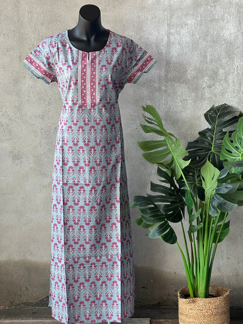 Printed cotton nighty