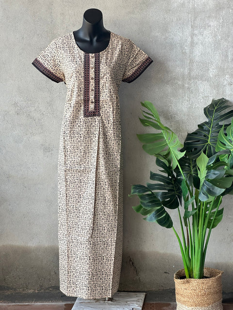 Printed cotton nighty