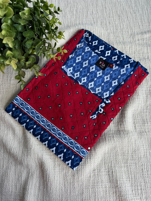 XL size printed cambric cotton Nighty