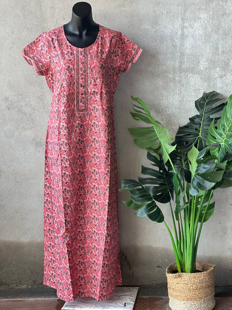 Printed cotton nighty