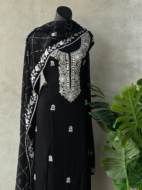 Hand Embroidered Georgette salwar material