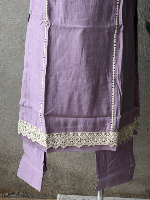 Lace work emb muslin Ready kurta pant