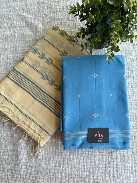 Cotton suit set with jamdhani dupatta