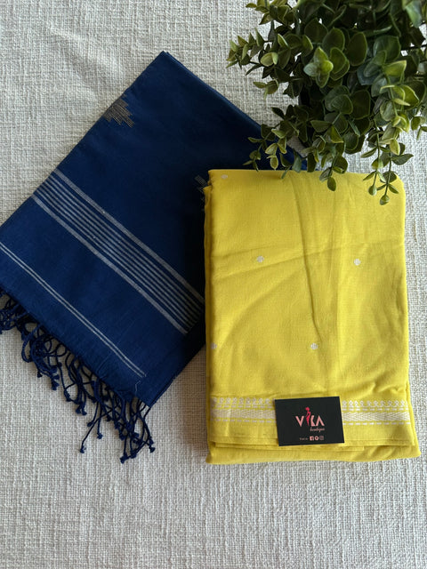 Cotton suit set with jamdhani dupatta