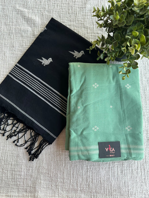 Cotton suit set with jamdhani dupatta