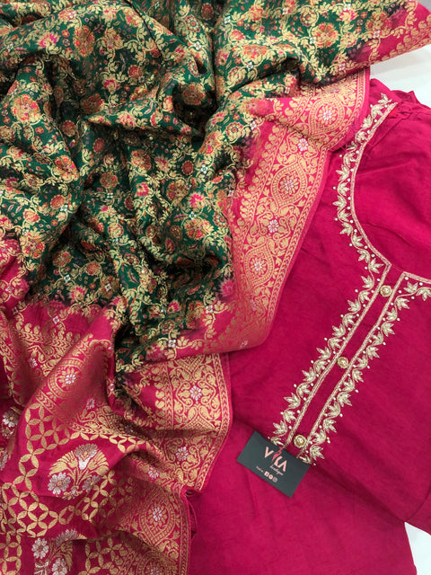 Partywear Russian silk salwar material