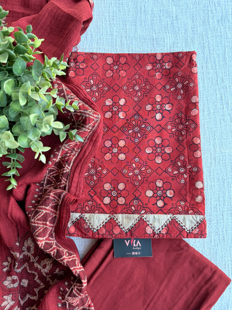 Dabu printed cotton salwar material